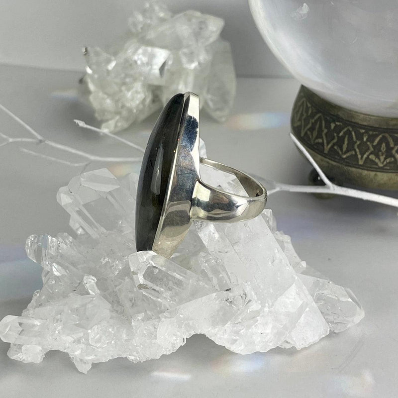 Sterling Silver Marquise Labradorite Ring
