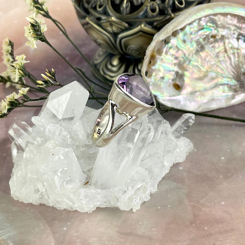 Amethyst Triangle Ring