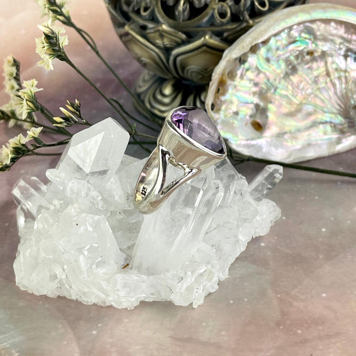Amethyst Triangle Ring