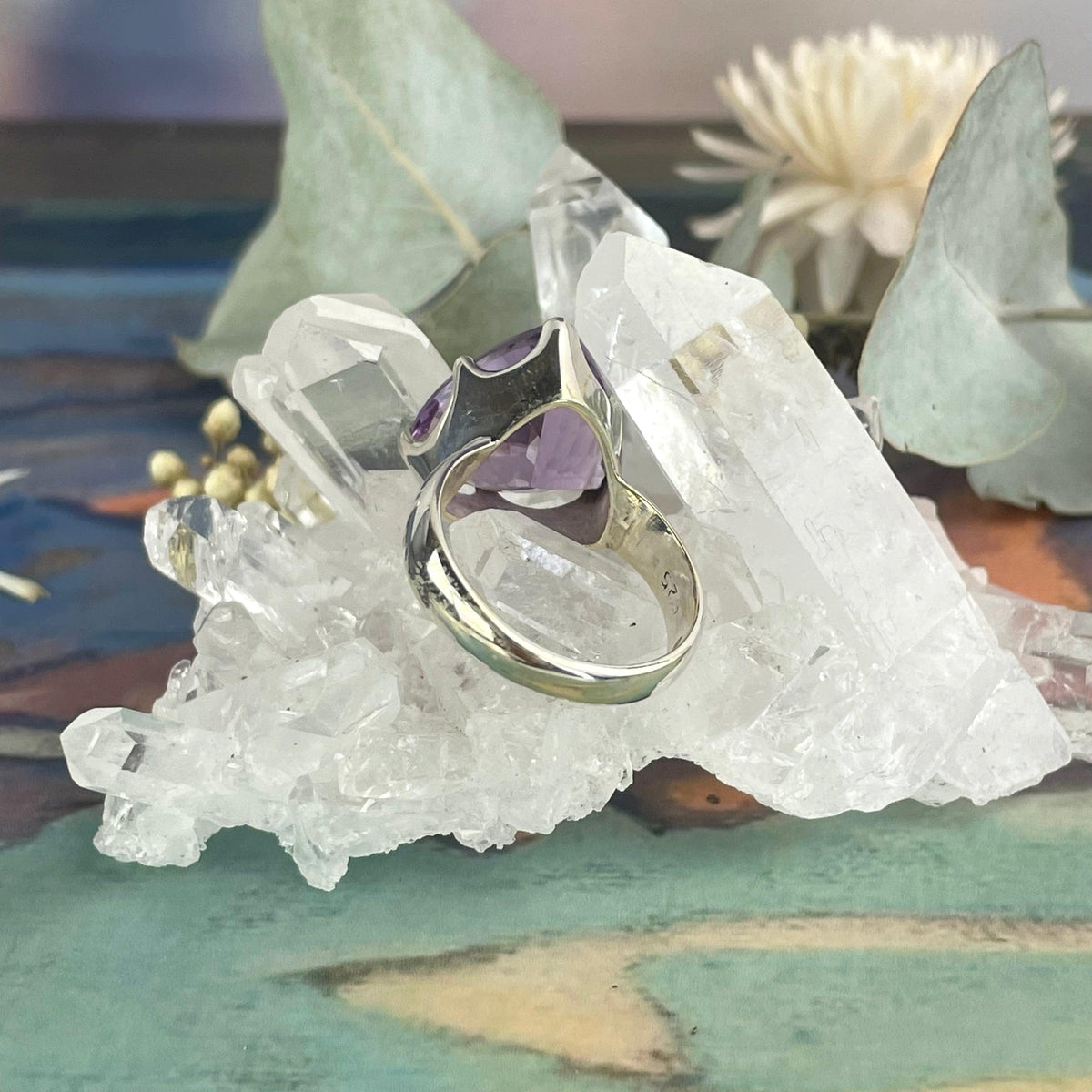 Triangle Amethyst Ring