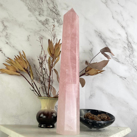 Rose Quartz Crystal Extra Tall Point 31.5cm
