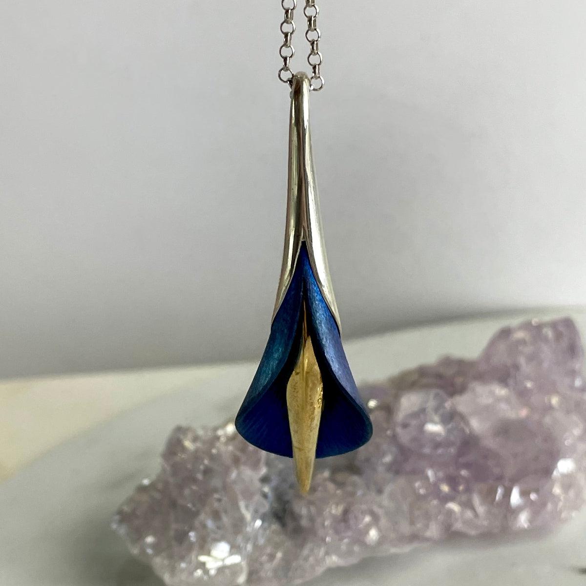 Hand Etched Titanium Pendant