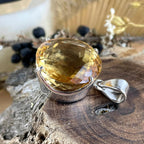 Round Cut Citrine Pendant