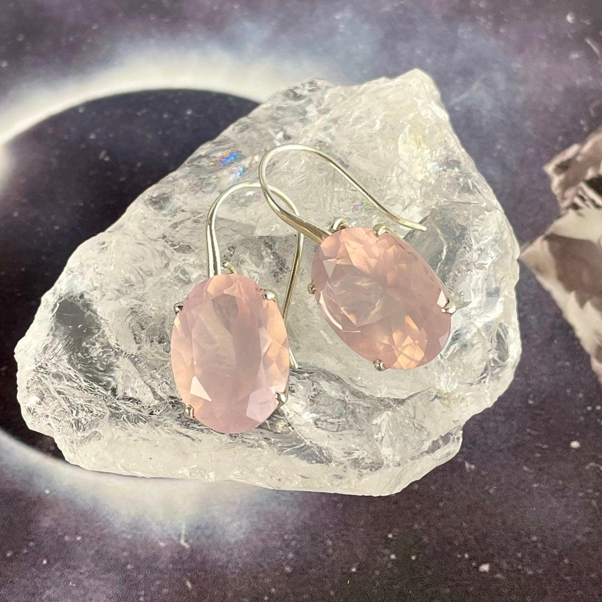 Rose Quartz Statement Earrings