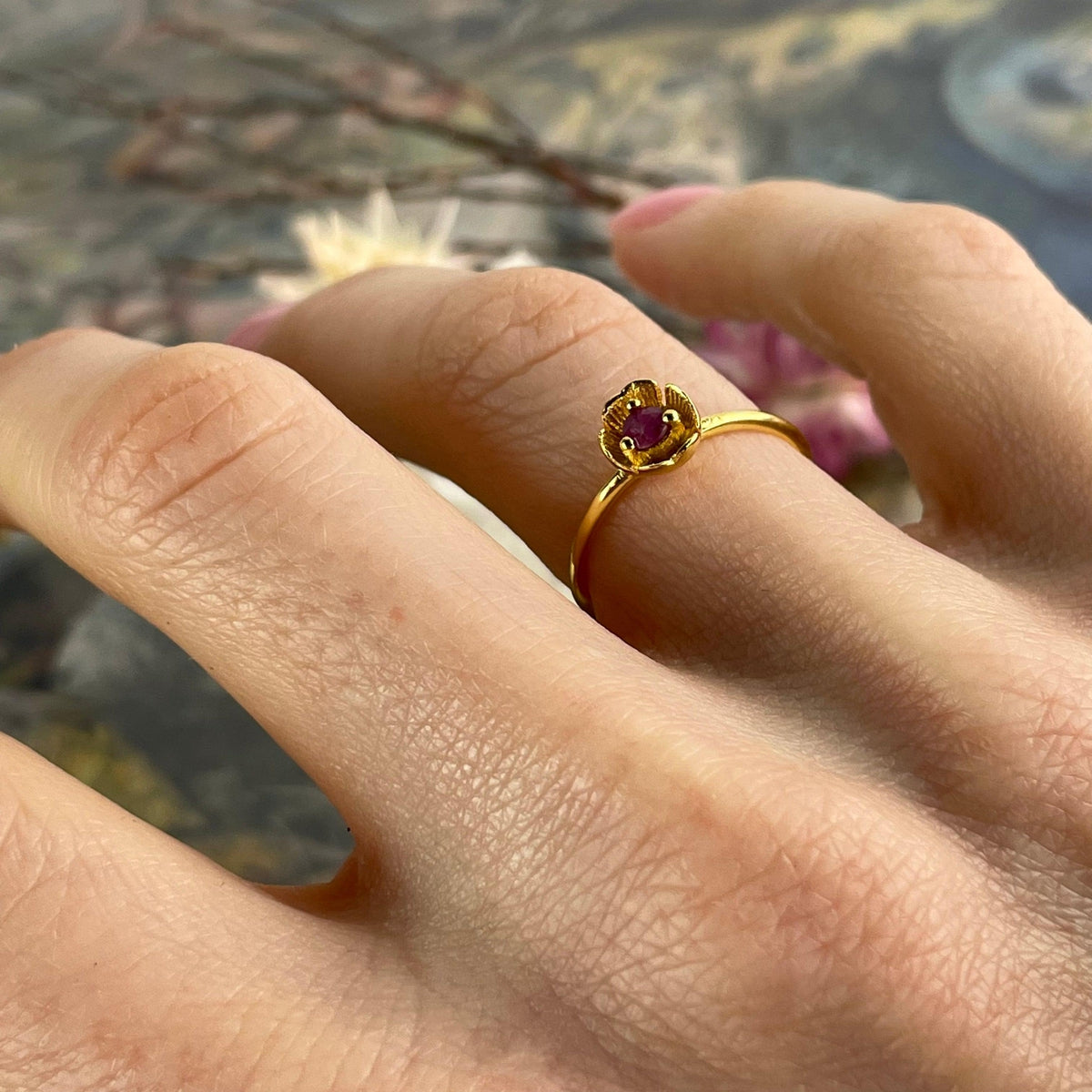 Gold Gemstone Ring