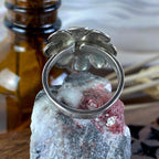 Bamboo And Silver Flower Ring