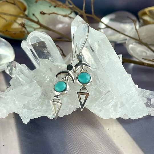Turquoise Crescent Moon Earrings