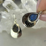 Blue Labradorite Tempered Silver Earrings