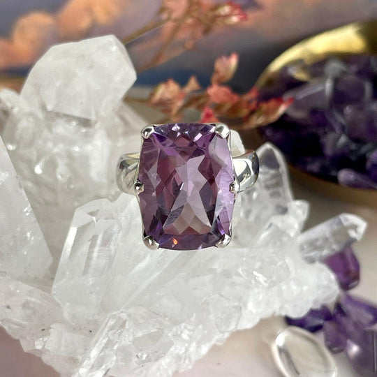 Amethyst Cushion Cut Ring