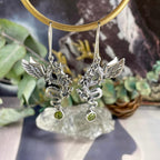 Peridot Gemstone Dragon Earrings