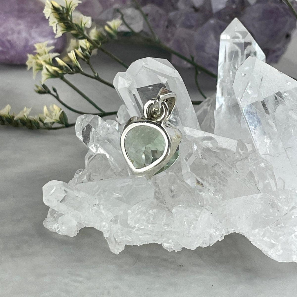 Green Crystal Silver Pendant