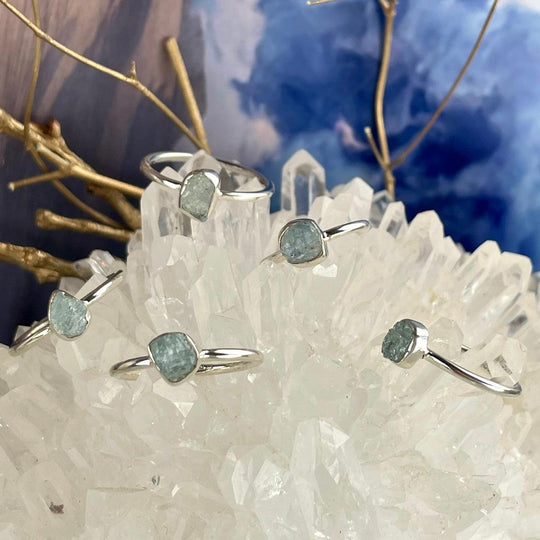 Aquamarine Raw Freeform Ring