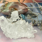 Blue Crystal Silver Ring