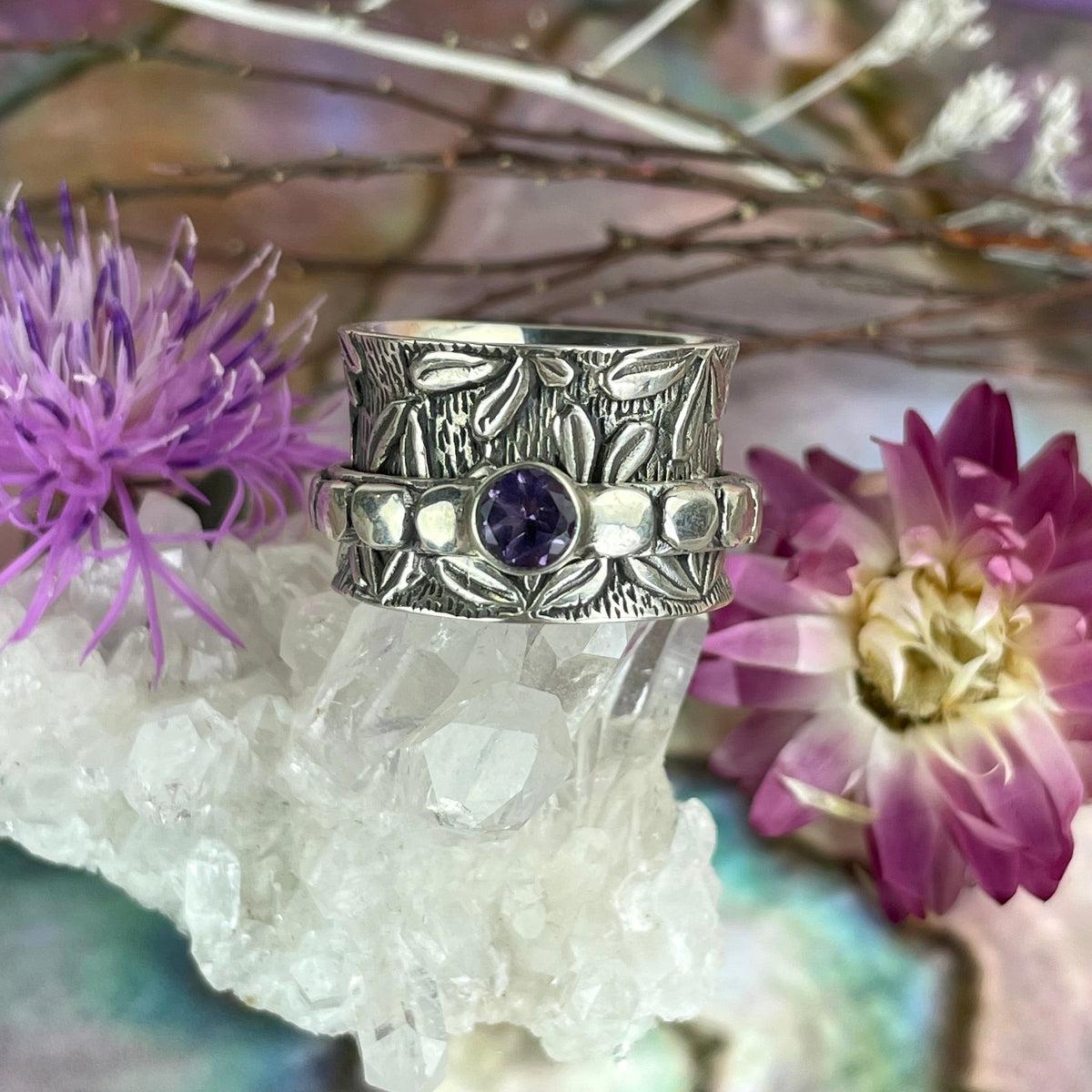 Amethyst Flower Ring