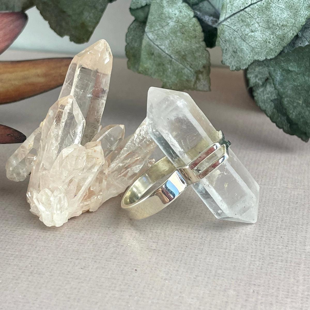 Tibetan Quartz In Silver Ring