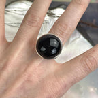 Round Stone Silver Ring