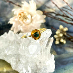 Emerald Gold Flower Ring