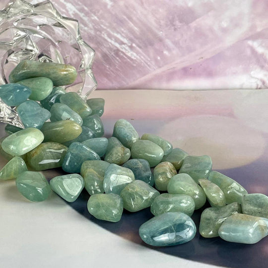 Aquamarine High Grade Tumbled Stones