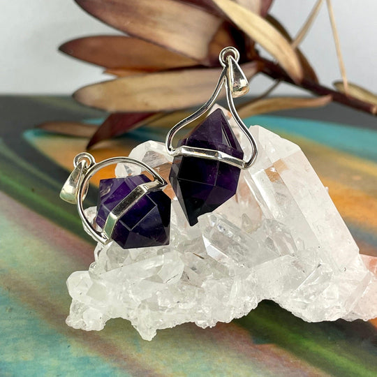 Amethyst Double Terminated Point Pendant