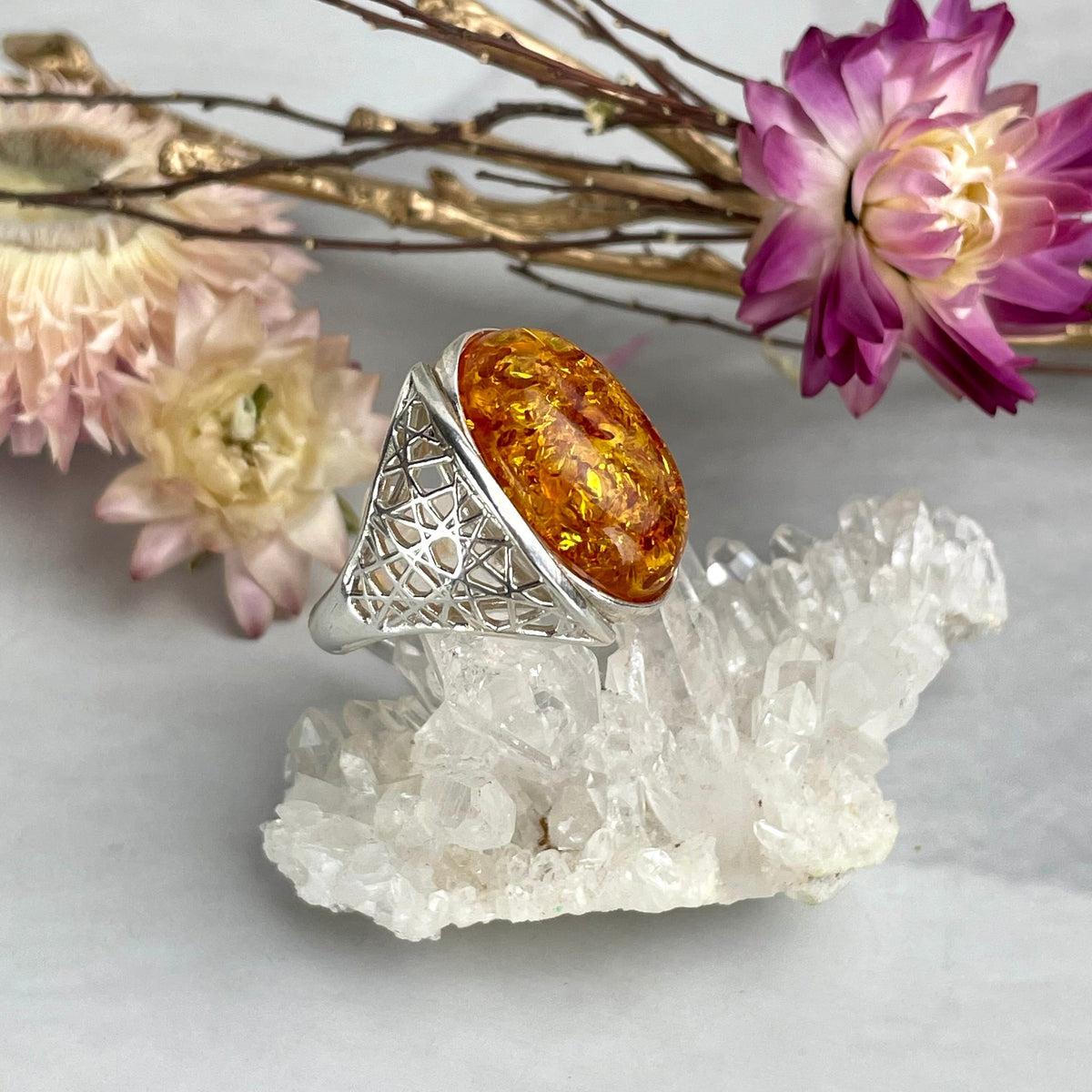 High Grade Amber Ring