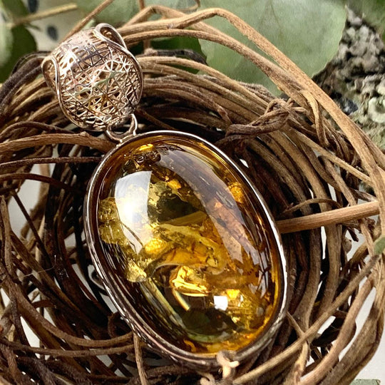 Baltic Amber Oval Pendant