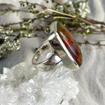 Unisex Agate Silver Ring
