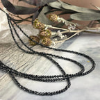 Black Tourmaline Faceted 2mm Bead Necklace