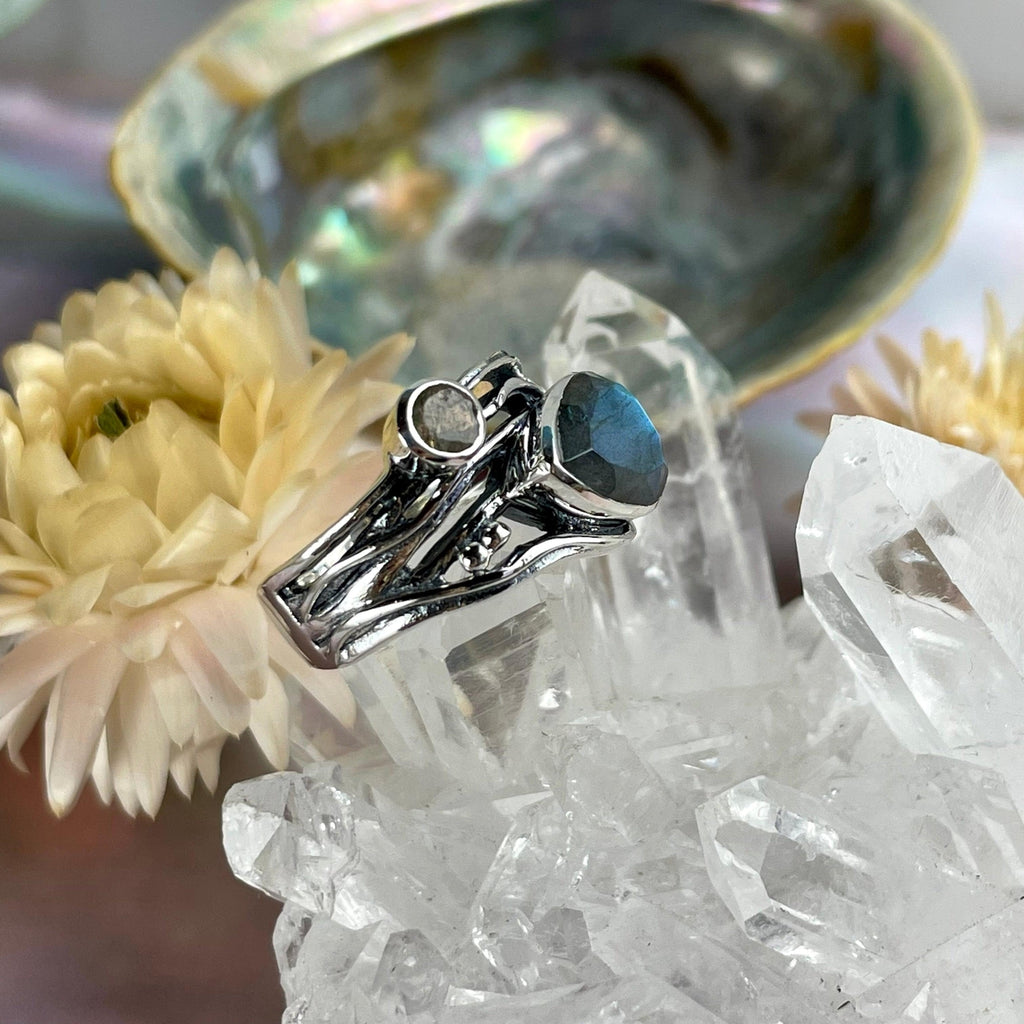 Two Stone Labradorite Ring