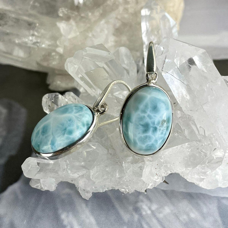 Blue And White Stone Earrings