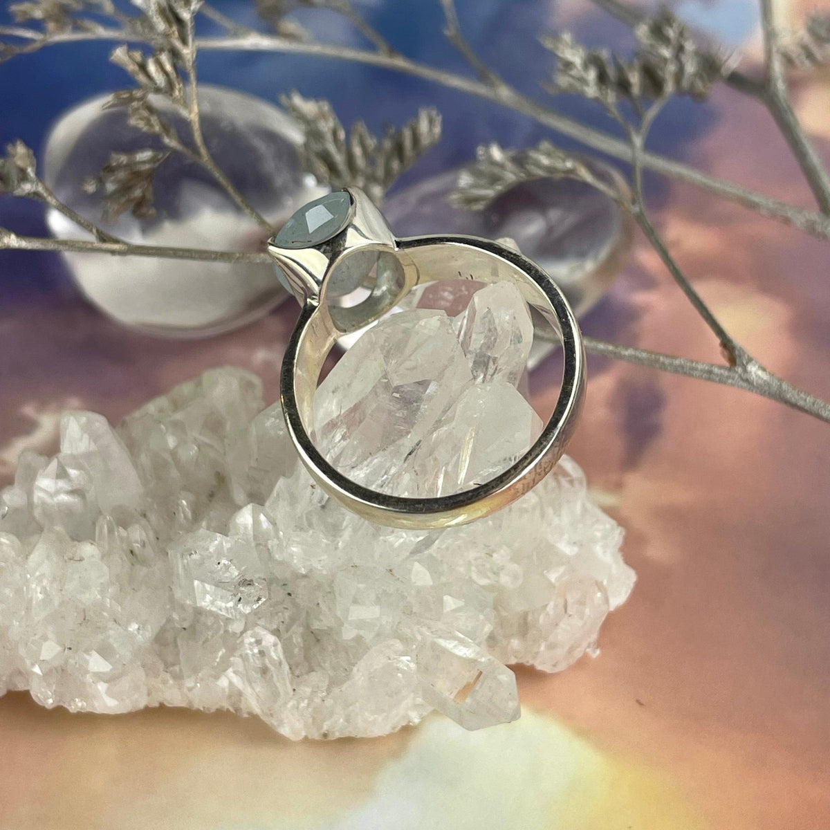 Soft Blue Aquamarine Ring