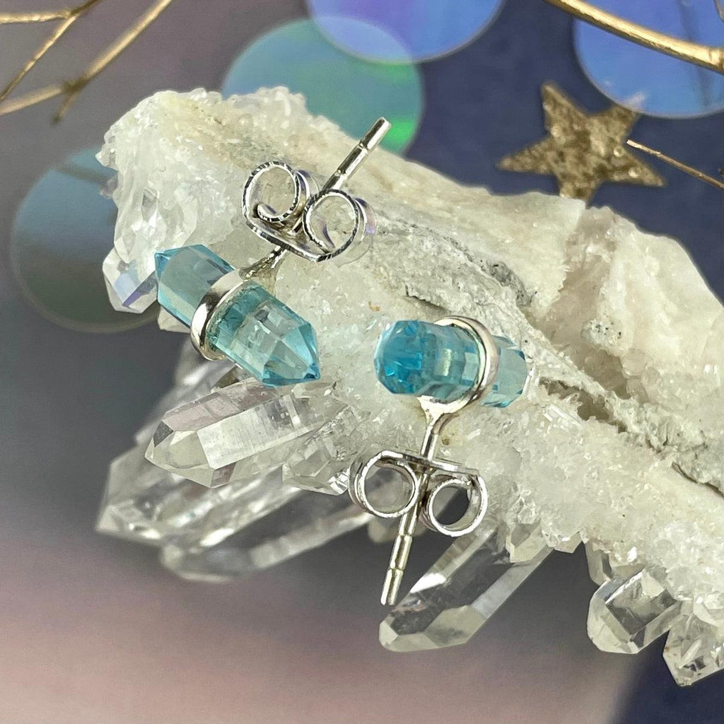 Blue Topaz Silver Studs