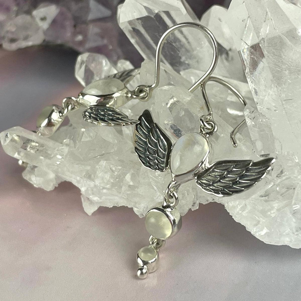 Moonstone Wing Earrings