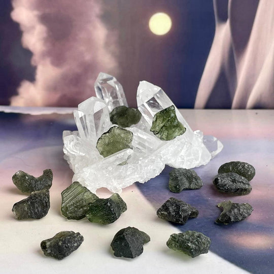 Authentic Moldavite Raw Starter Piece Small-Medium 1.04g-1.64g
