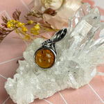 Detailed Sterling Silver Amber Pendant