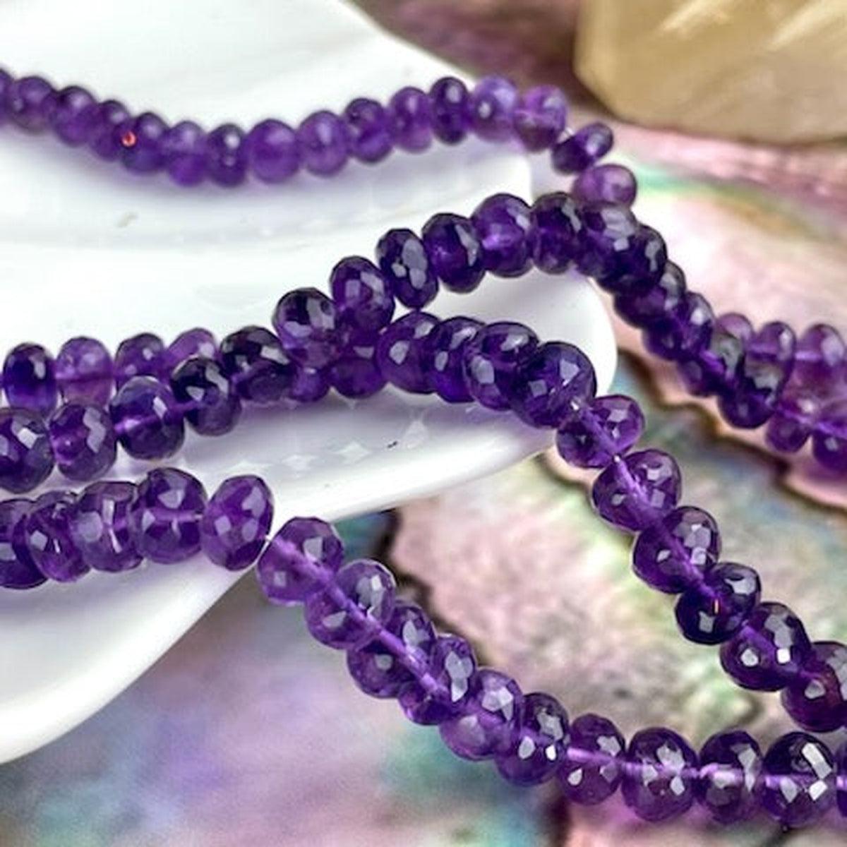 Amethyst (Africa) 3-4mm Faceted Bead Necklace