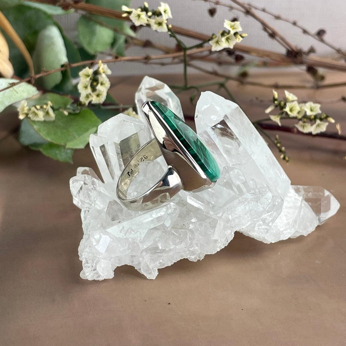 Malachite Teardrop Ring