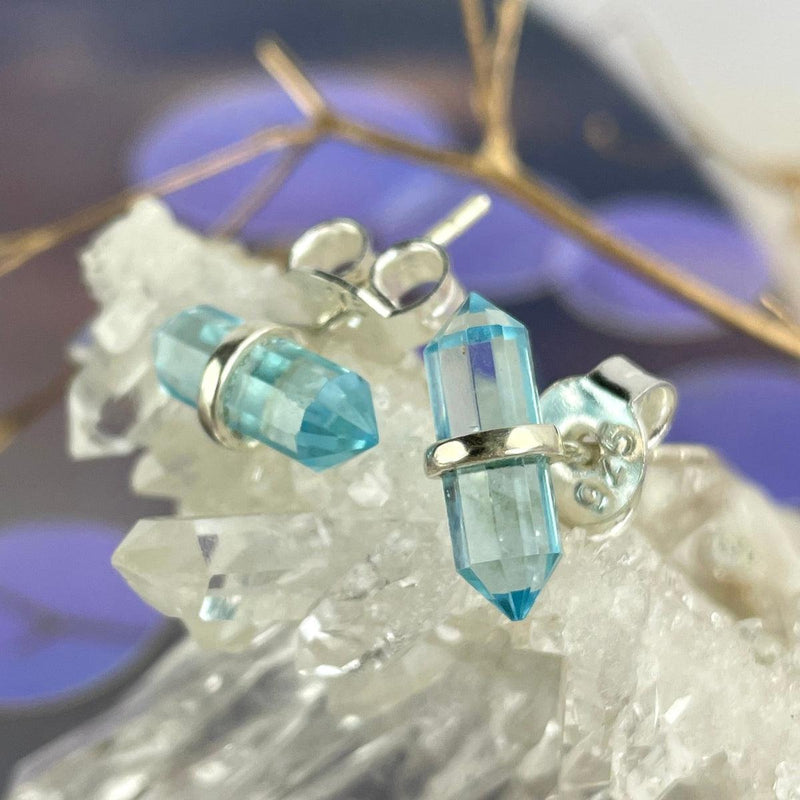 Blue Crystal Stud Earrings