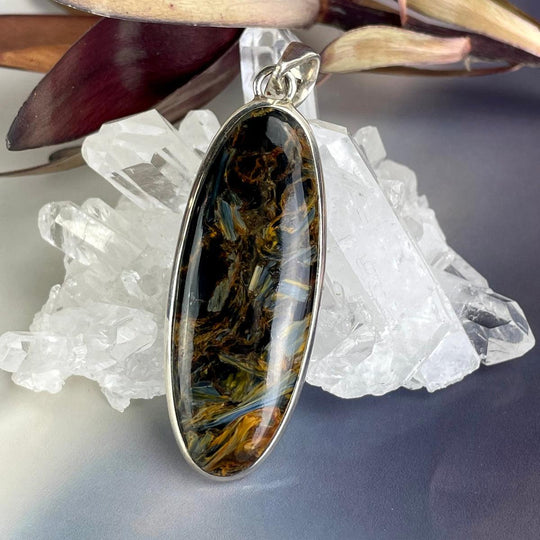 Pietersite Elongated Oval Pendant