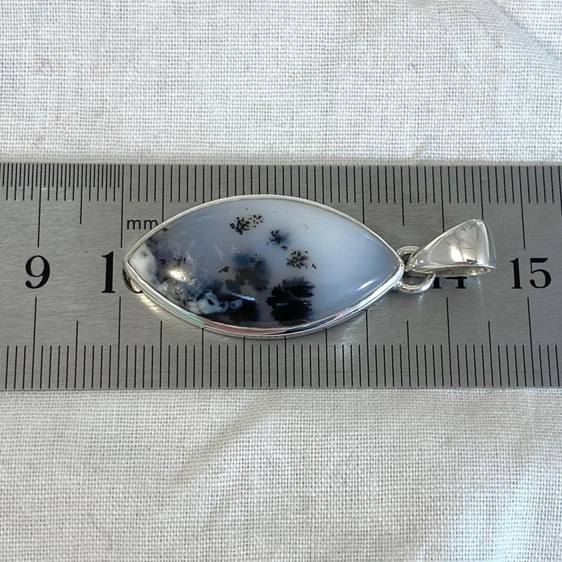 Merlinite (Dendritic Opal) Marquise Pendant
