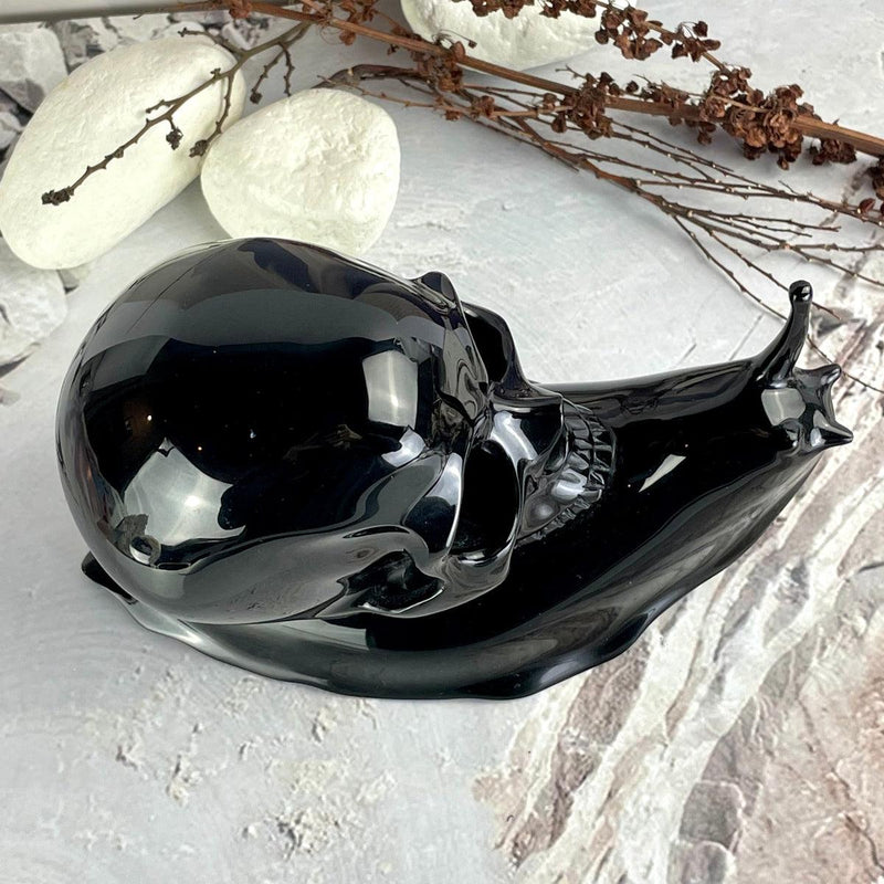 Obsidian Hand Carved Skull