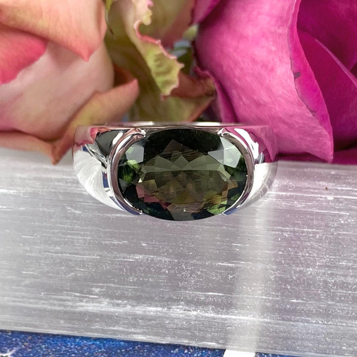 Moldavite Cocktail Ring
