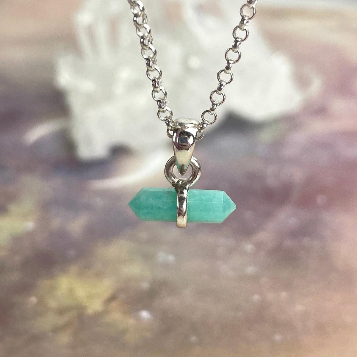 Amazonite Crystal Bar Pendant