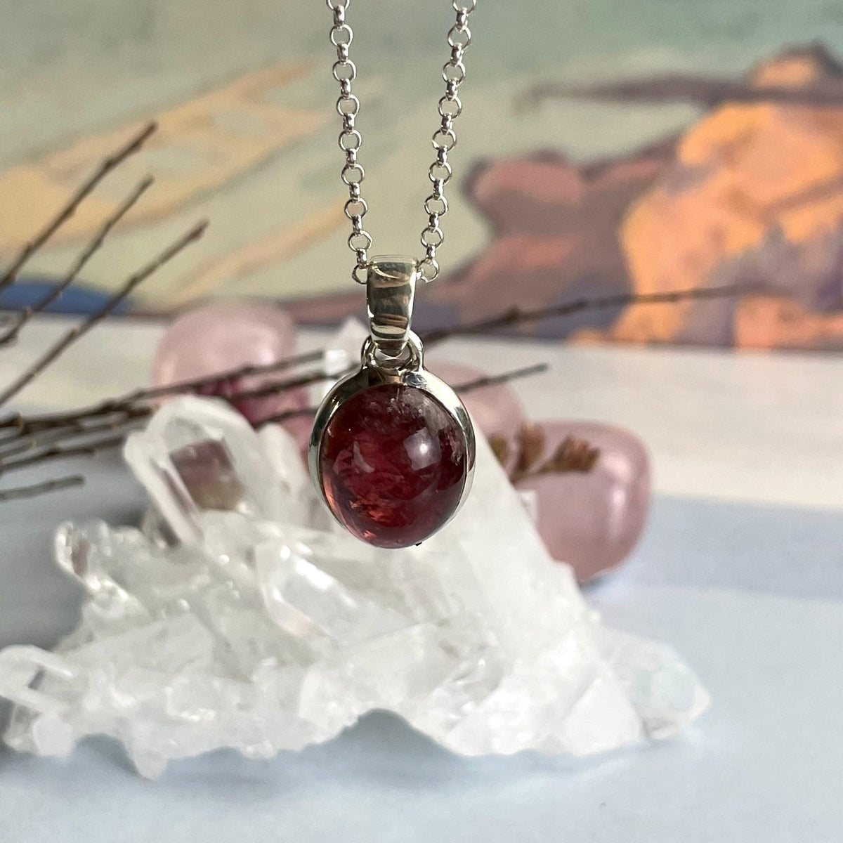Pink Stone Silver Jewellery