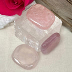 High Grade Rose Quartz Palm Stone
