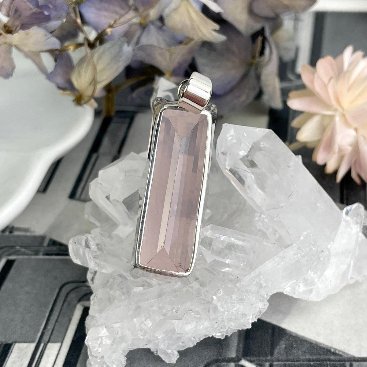 Pink Crystal Bar Pendant