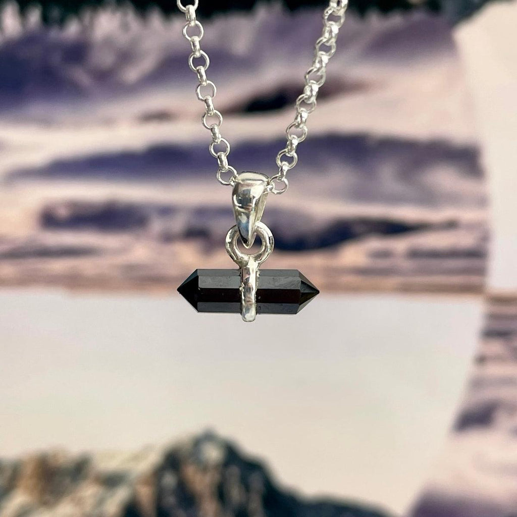 Black Spinel Wand Pendant