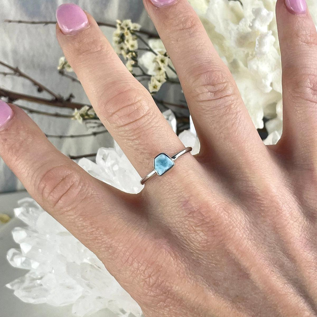 Raw Larimar Ring