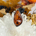 Orange Amber Freeform Ring