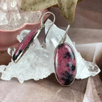 Rhodonite Sterling Silver Earrings