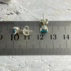 Swiss Blue Topaz Trillion Cut Stud Earrings